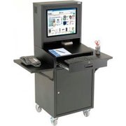 Global Equipment Mobile Security LCD Computer Cabinet, Complete Bundle, Black 239115CBK